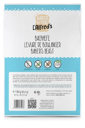 L'Alfred's palm oil free dry yeast in 18x9g Sachets